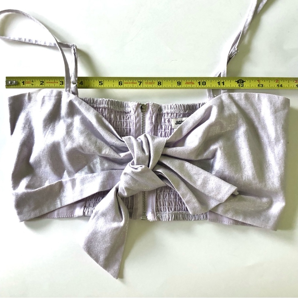 Jason Wu Crop Top Linen Blend Sz Small - Picture 6 of 11